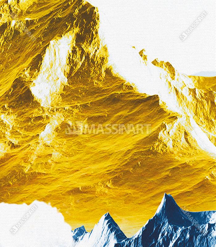Tableau montagne abstraite moderne Massinart — emballage livraison prêt à accrocher