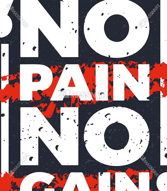 Tableau No Pain No Gain Massinart — emballage livraison prêt à accrocher