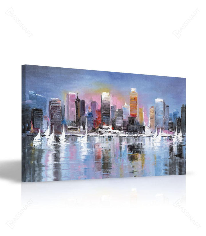 Tableau Reflection of Buildings ambiance bureau contemporain Massinart