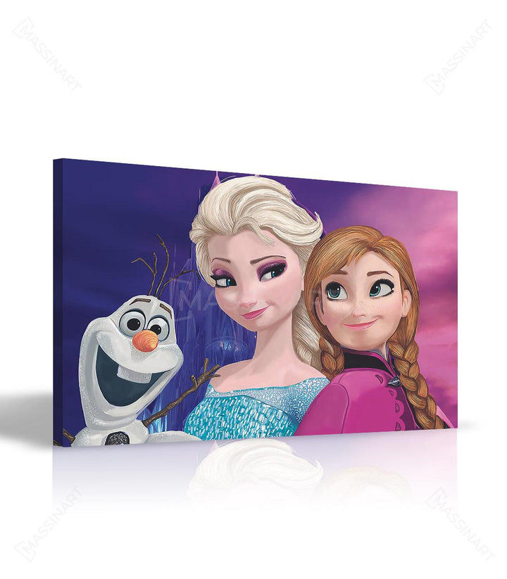 Tableau Frozen en ambiance décoration murale enfant Massinart