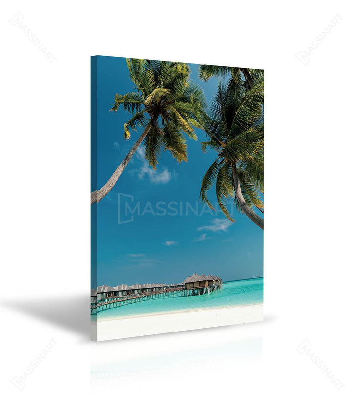 Tableau Maldives simulation chambre vacances tropicales — Massinart