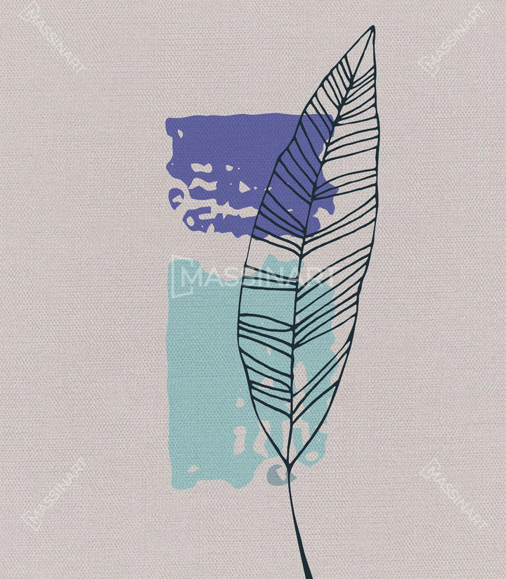 Ensemble triptyque leaves minimalist decoration intérieur épuré Massinart