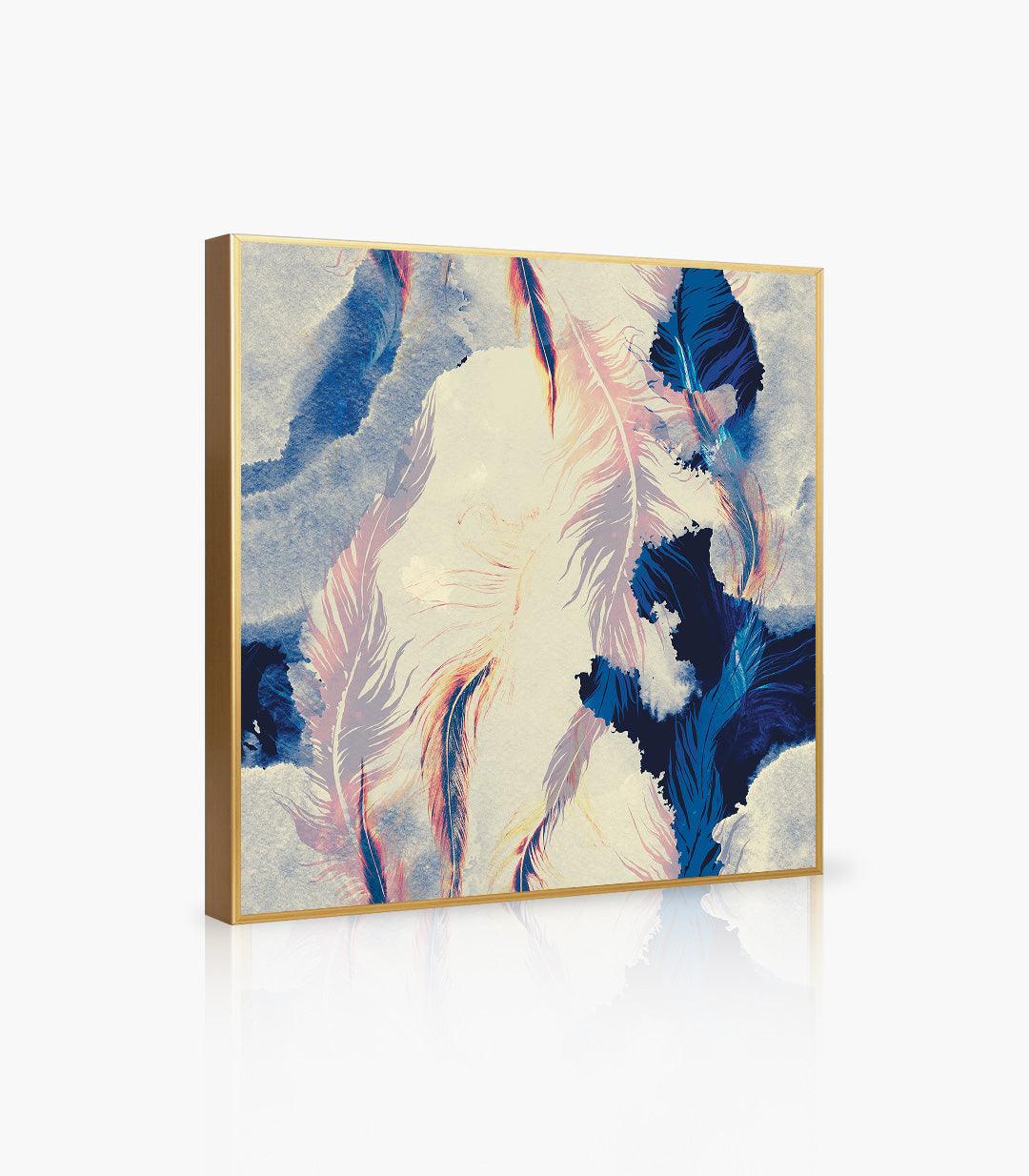 Feathers Abstract - Tableau avec encadrement cache clous - Massinart.ma  décoration murale au Maroc