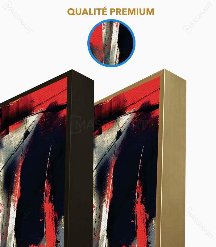 Red and grey modern abstract- encadrement cache clous doré - Massinart.ma  décoration murale au Maroc
