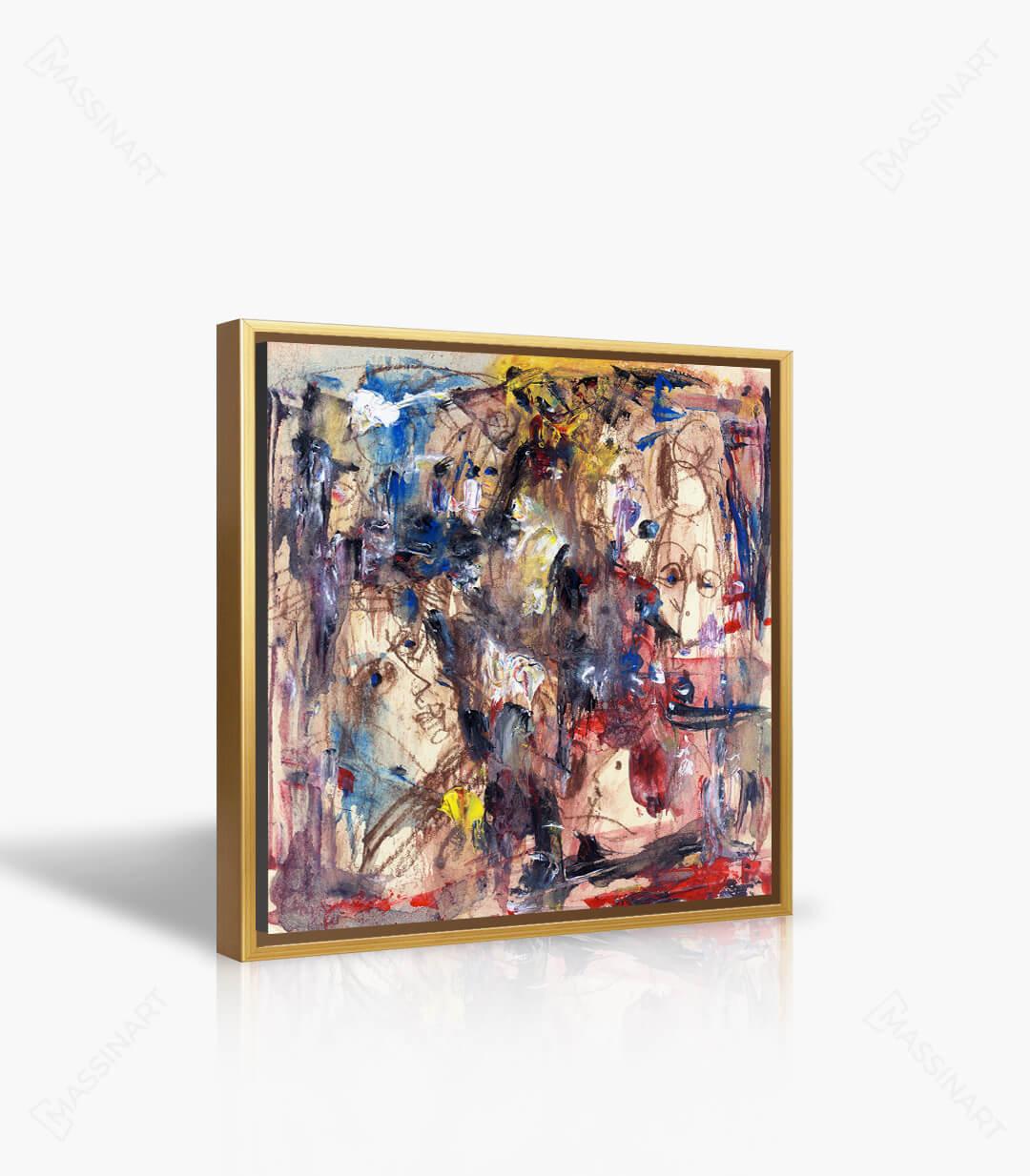 Chuchots- Tableau artistique abstrait expressionniste avec cadre américain - Massinart.ma  décoration murale au Maroc