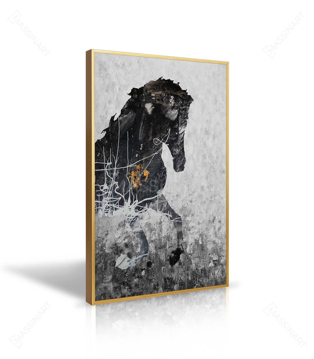 Magestic Horse - encadrement fin - Massinart.ma  décoration murale au Maroc