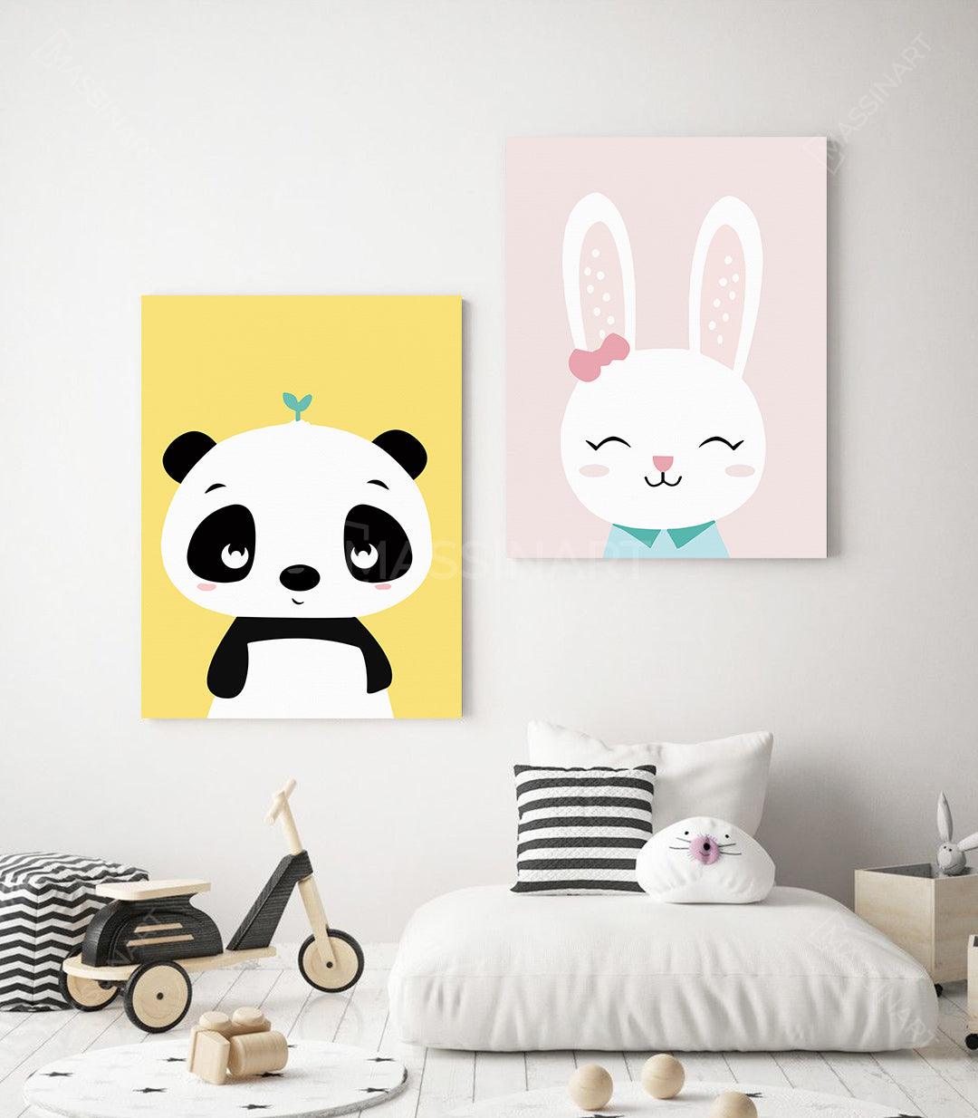 Tableaux décoratifs - Tableau décoratif pour enfants Bunny and Panda Maroc