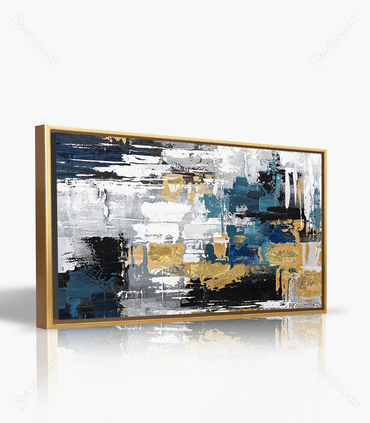 Décoration intérieur peinture abstraite contemporaine dorée Massinart
