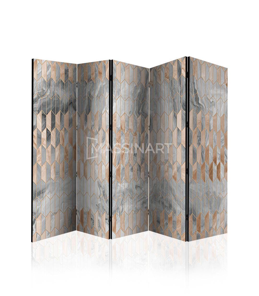 Marble Effect with Golden Patterns - Paravent design - Massinart.ma  décoration murale au Maroc