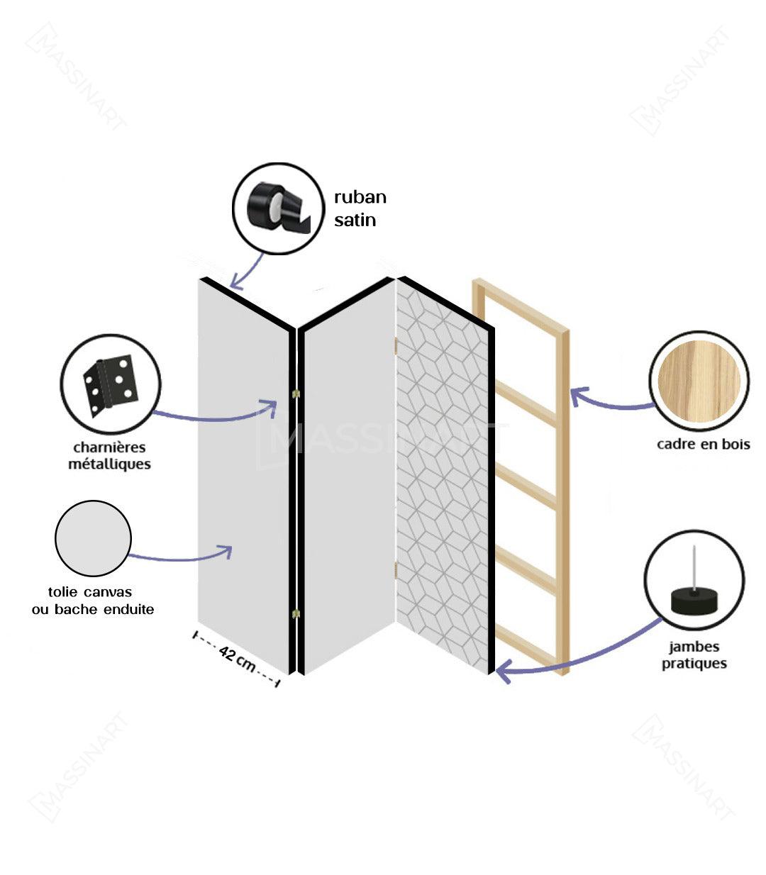 Paravent abstrait - Séparation d'espace - Massinart.ma  décoration murale au Maroc