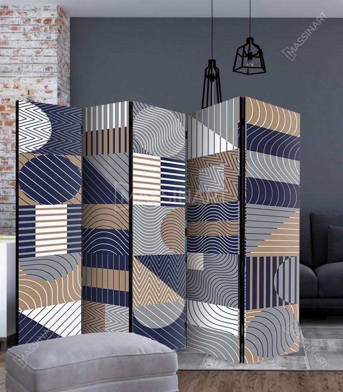 Geometric shapes - Paravent pour séparation - Massinart.ma  décoration murale au Maroc