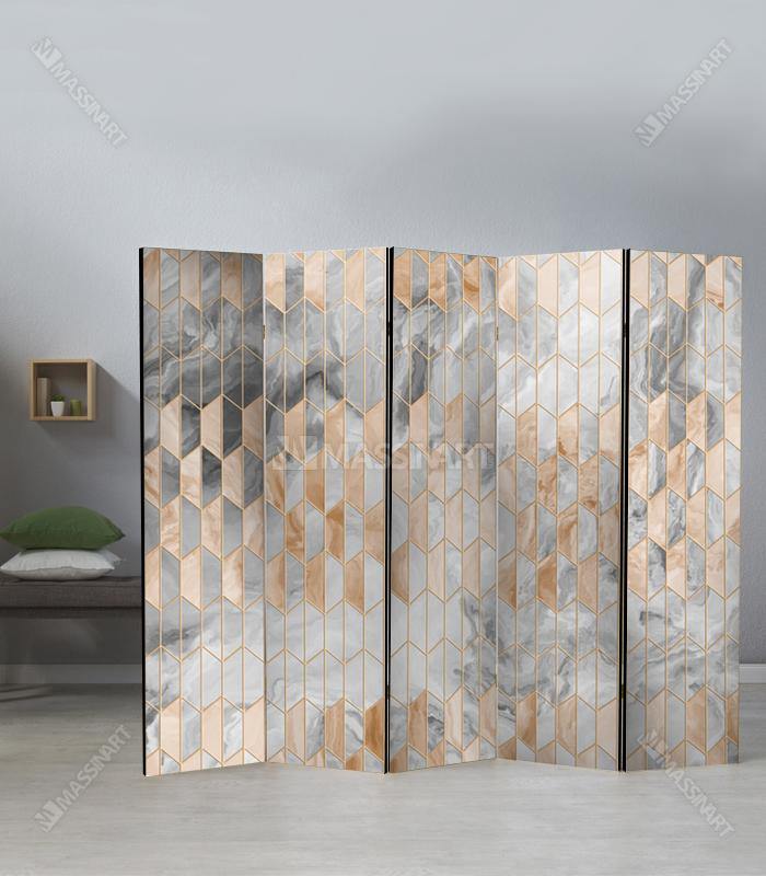 Marble Effect with Golden Patterns - Paravent design - Massinart.ma  décoration murale au Maroc