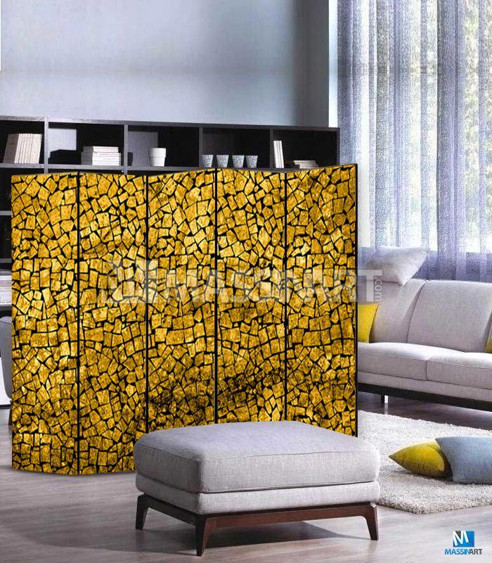 Paravent en jaune - Désign moderne - Massinart.ma  décoration au Maroc