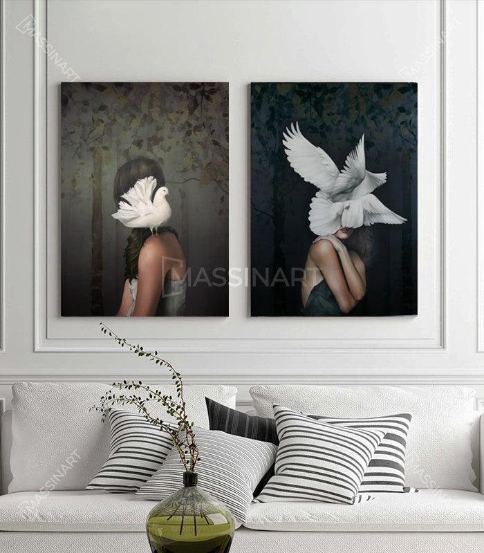 Beautifully Obscure - Tableau diptyque moderne - Massinart.ma  décoration murale au Maroc