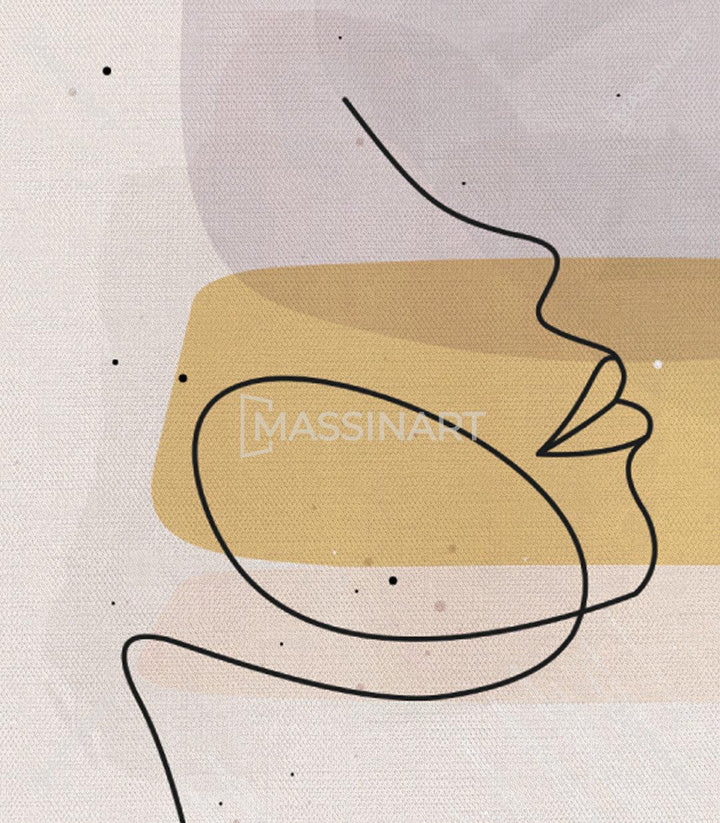 Tableau Aesthetic Woman triptyque détail visages minimalistes Massinart