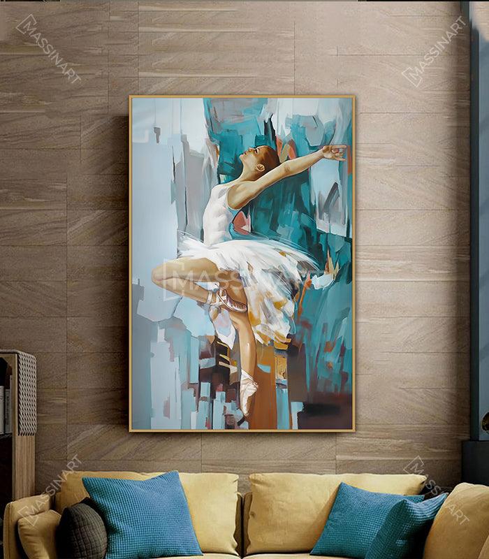Tableau Colorful Ballerina - Tableau design avec cadre fin - Massinart.ma  décoration murale au Maroc
