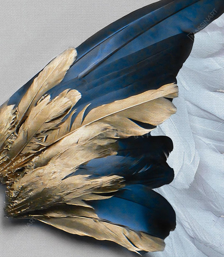 Tableau Blue Angel Wings Massinart — emballage livraison prêt à accrocher