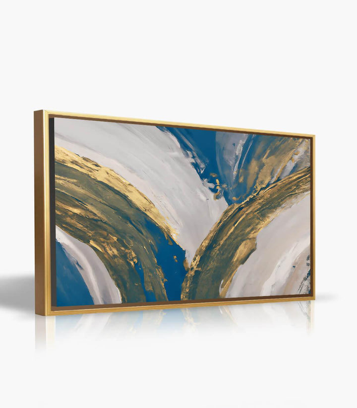 Tableau Charm intérieur salon moderne avec rangement doré — Massinart