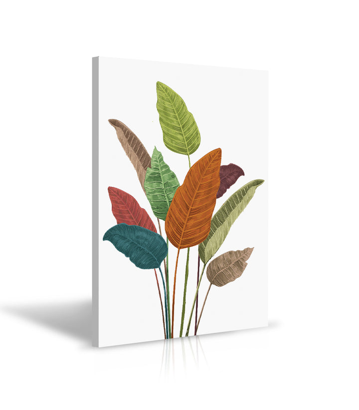 Tableau Cheerfulness feuilles botaniques mise en situation salon moderne Massinart