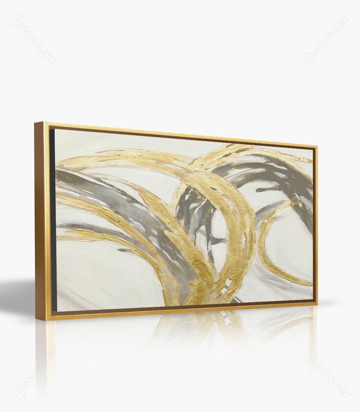 Tableau Dreams art minimaliste abstrait horizontal, décoration mur blanc Massinart