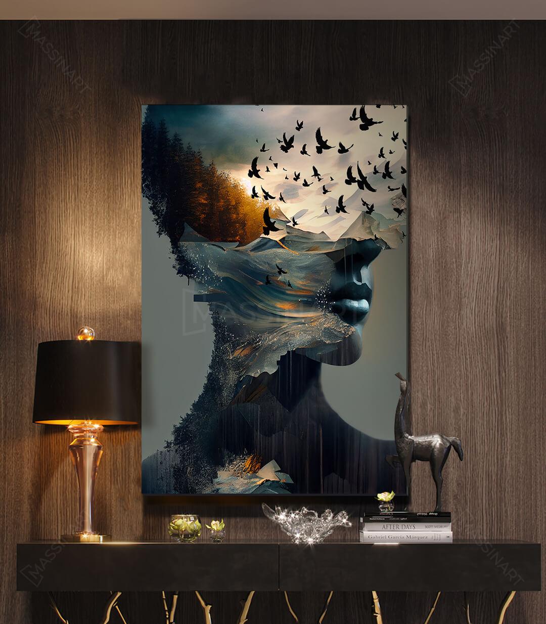 Tableau décoratif Echoes - Portrait moderne - Massinart.ma  décoration murale au Maroc