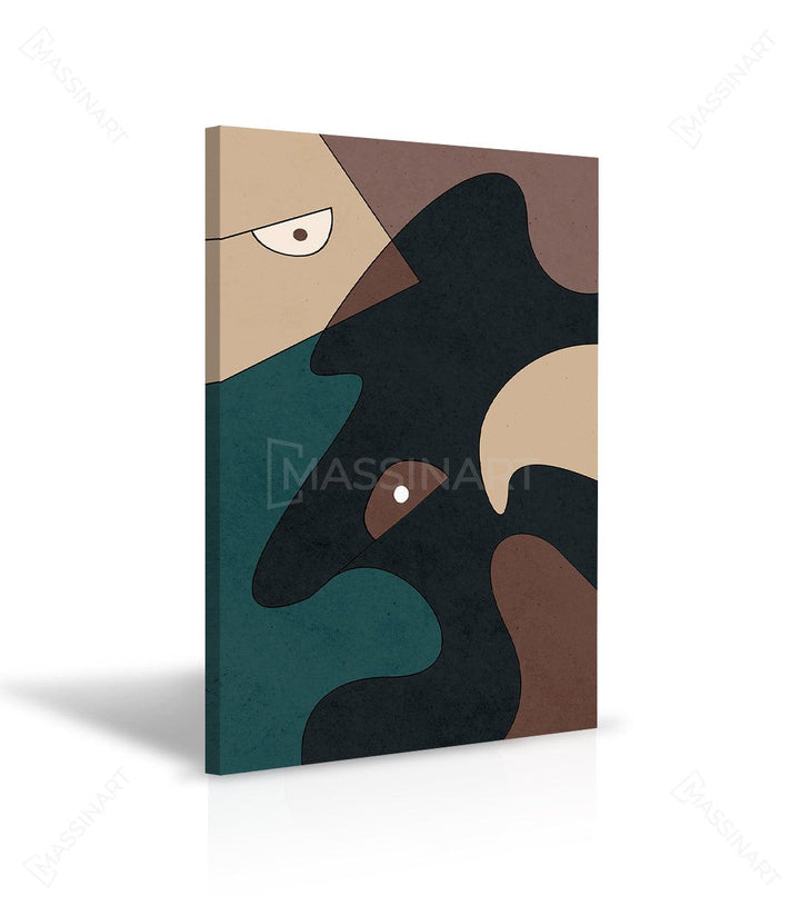 Tableau The Eye Massinart — mise en situation décoration salon moderne mur terracotta
