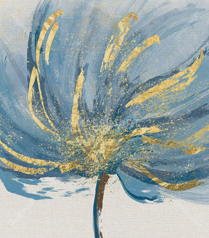 Tableau Floruits fleur abstraite doré central - Massinart