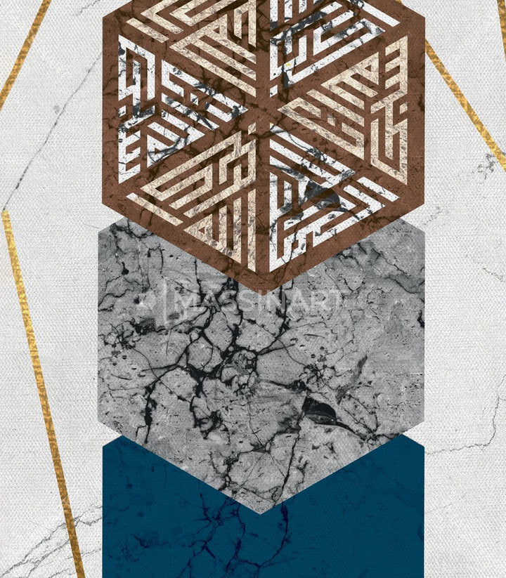 Tableau Geometric Calligraphy Massinart — emballage livraison prêt à accrocher