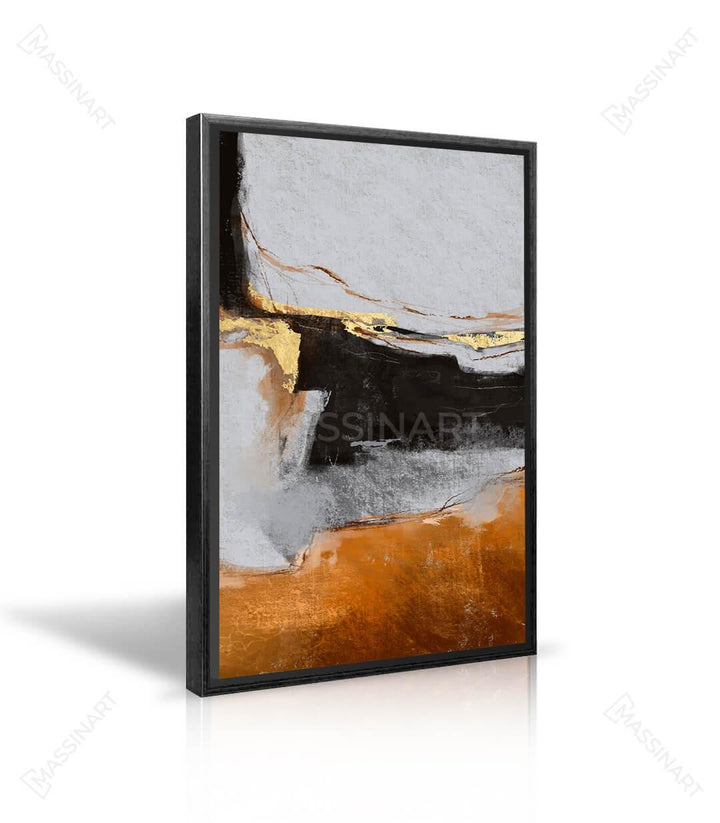 Détail peinture abstrait Gilded Horizon accents dorés Massinart