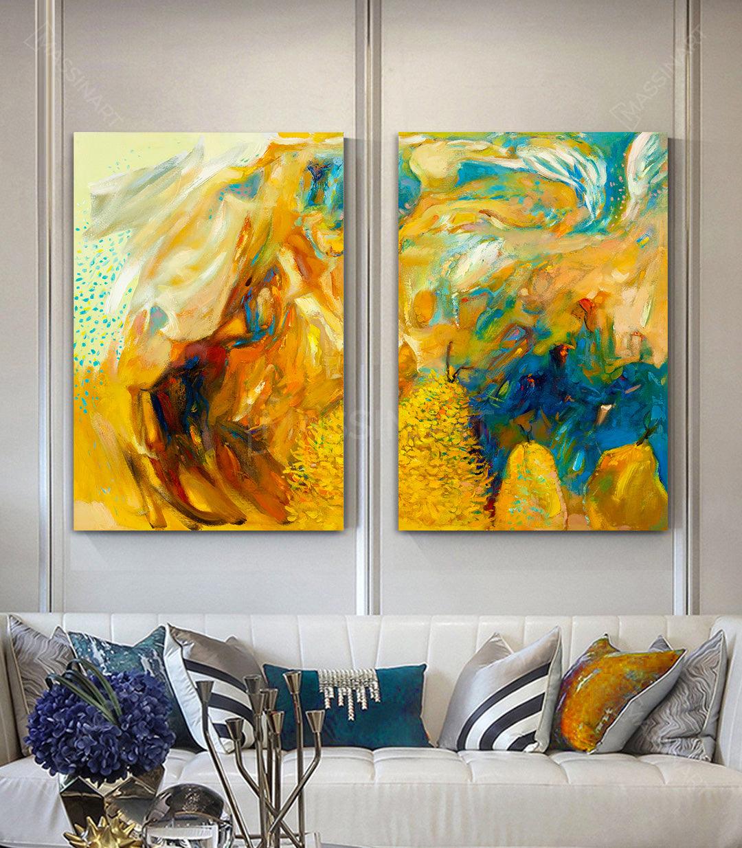 Tableau diptyque Impressionnism - Décoration moderne - Massinart.ma  décoration murale au Maroc