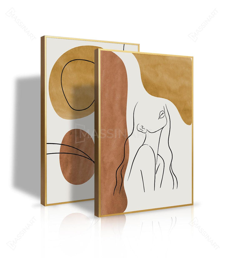 Décoration intérieur contemporain — ensemble diptyque art minimaliste Massinart