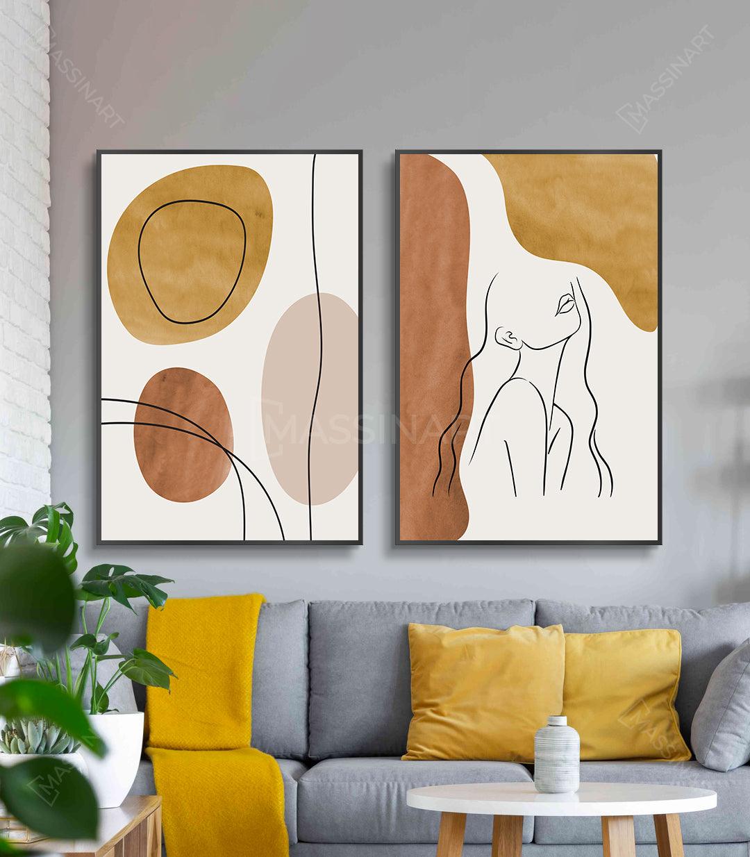 Tableau décoratif Isolated - Diptyque encadré - Massinart.ma  décoration murale au Maroc