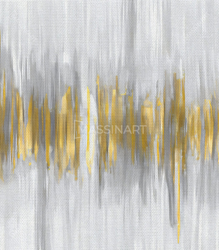 Tableau ondes sonores gris or dégradé mur salon Massinart