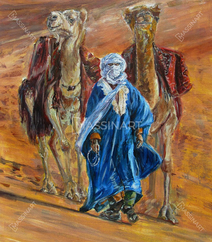 Tableau Touareg into Desert Massinart — emballage livraison prêt à accrocher