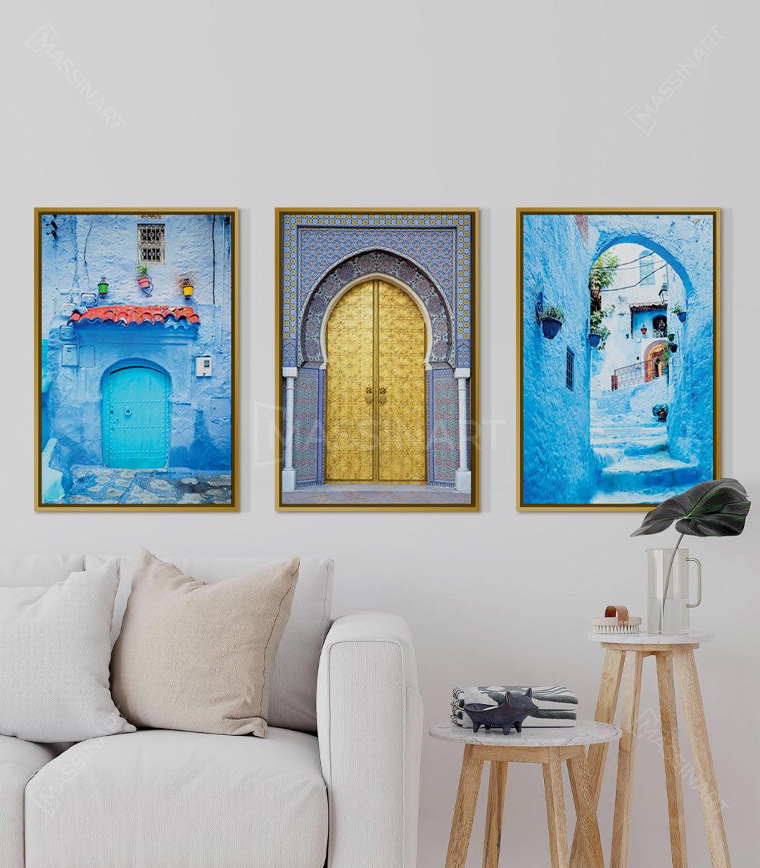 Tableau décoratif - Maroc en Bleu - Ville de Chaouen - Massinart.ma  décoration murale au Maroc