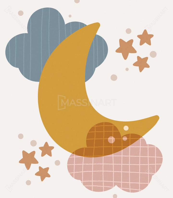Mise en situation triptyque Rainbow chambre enfant Massinart