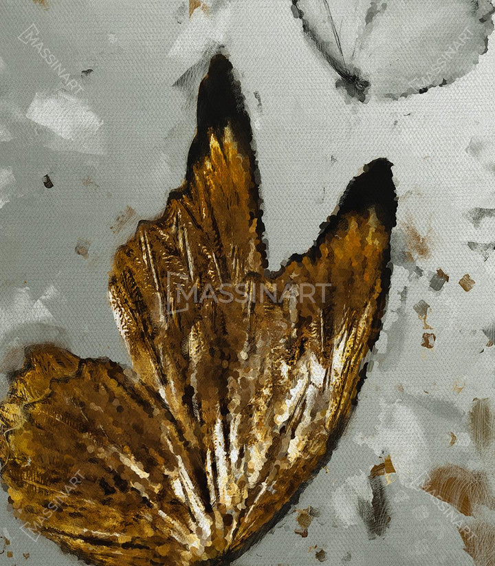 Détail papillon doré tableau Rebirth — Massinart