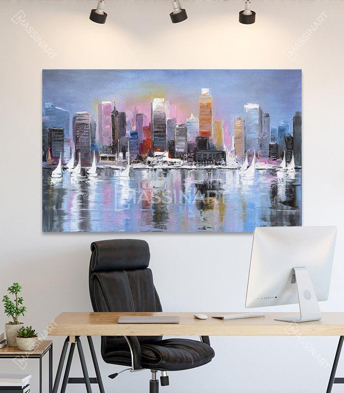 Reflection of Buildings - artistique abstraite - Massinart.ma  décoration murale au Maroc