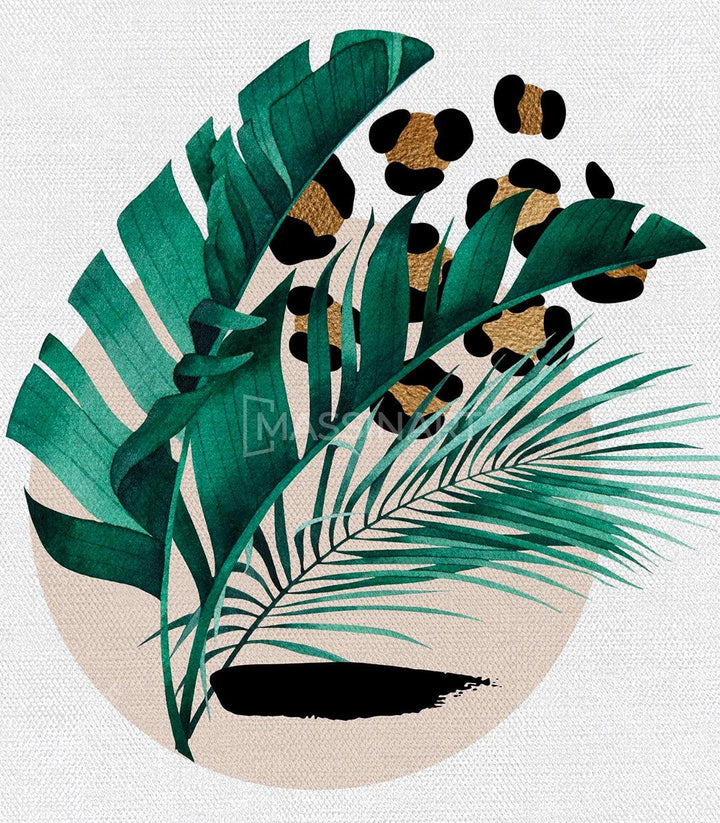 Tableau Revival décoration intérieur beige et vert — ensemble 3 panneaux Massinart