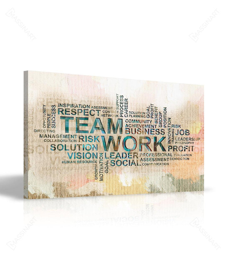 Tableau Teamwork mise en situation bureau moderne décoration entreprise Massinart