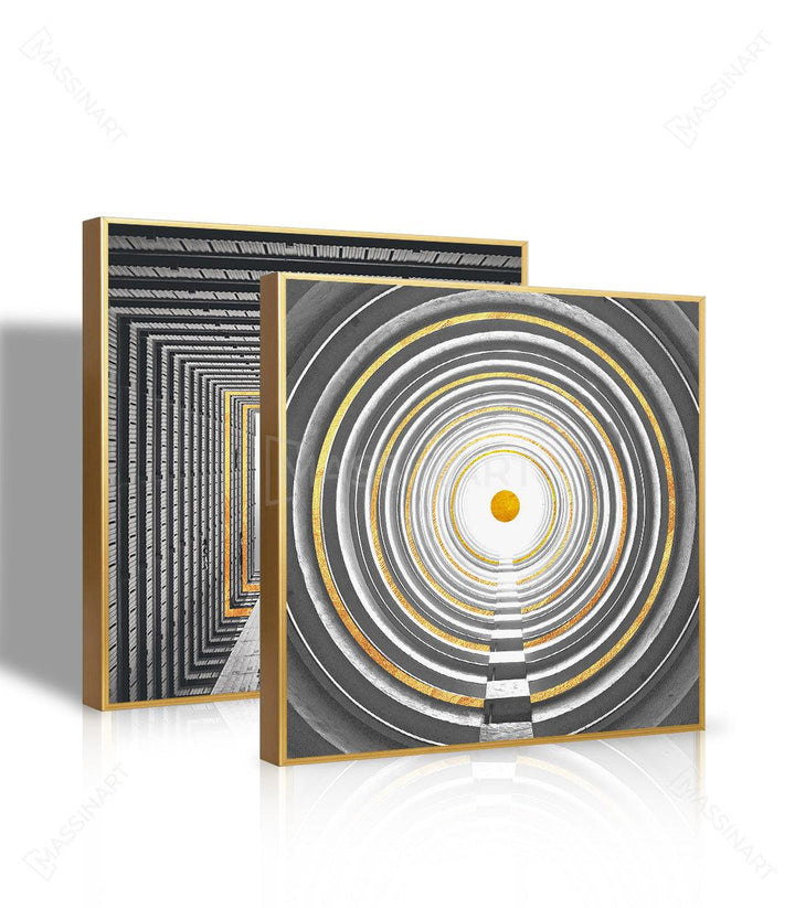 Mise en situation salon moderne Vision diptyque abstrait Massinart