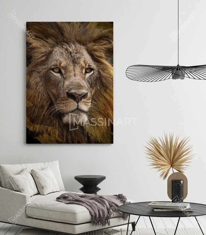 Tableau Lion - Tableau moderne portrait - Massinart.ma  décoration murale au Maroc