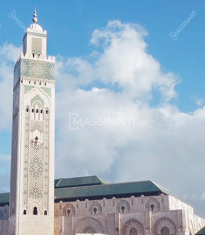 Tableau Mosquée Hassan II Casablanca Massinart — emballage livraison prêt à accrocher