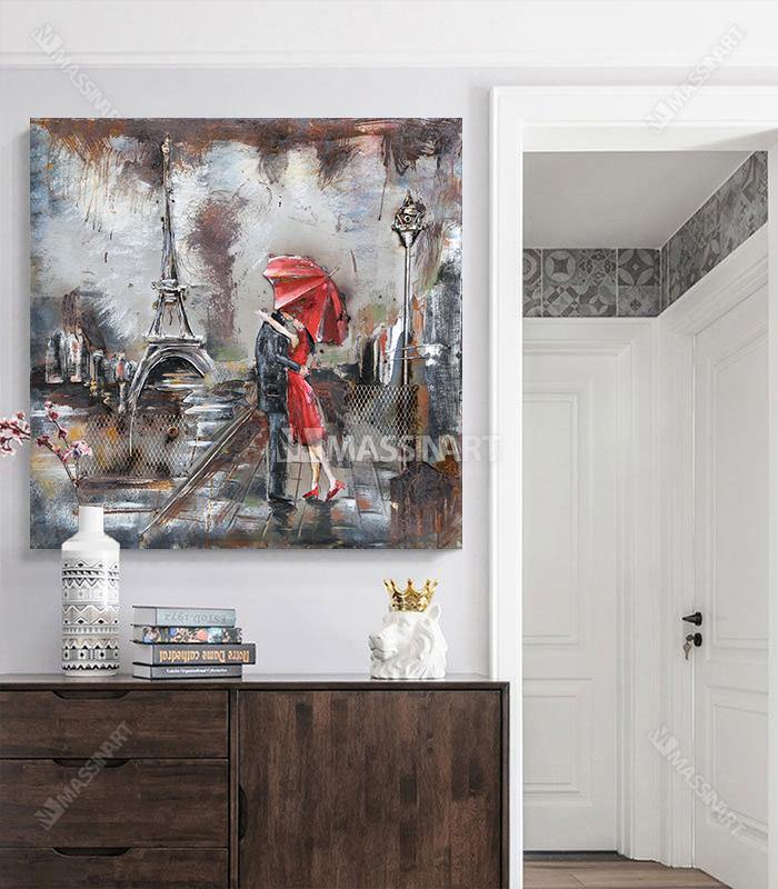 Paris d'amour - Tableau moderne art abstrait et monument - Massinart.ma  décoration murale au Maroc