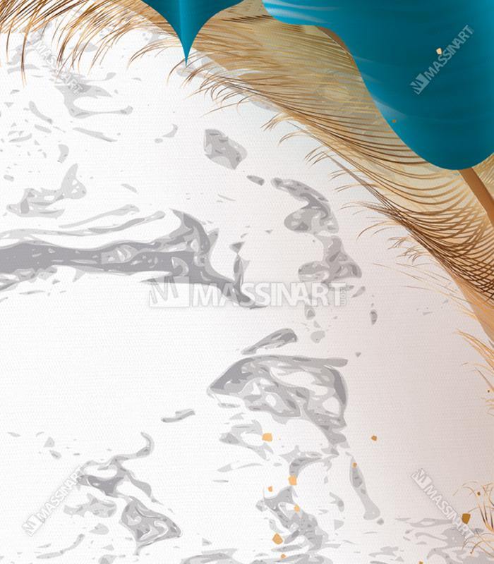 Tableau Plumes colorées Massinart — emballage livraison prêt à accrocher