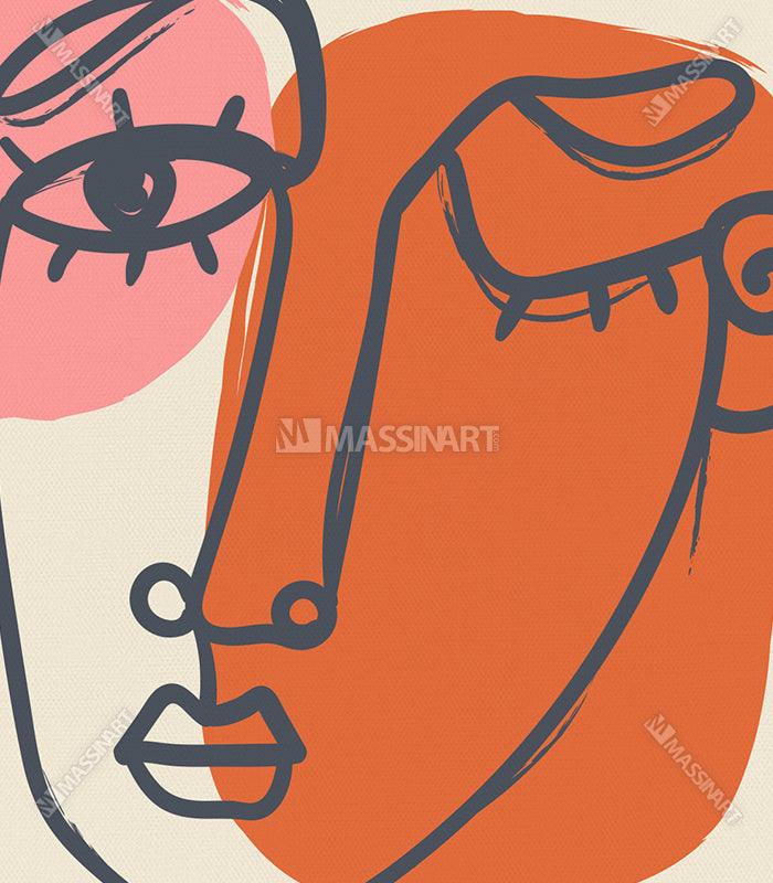 Tableau Mood Style line art Massinart — emballage livraison prêt à accrocher