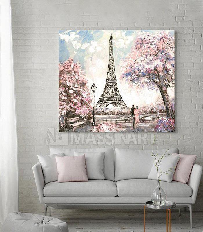 Couple en face de la Tour Eiffel - Tableau esthétique mural - Massinart.ma  décoration murale au Maroc