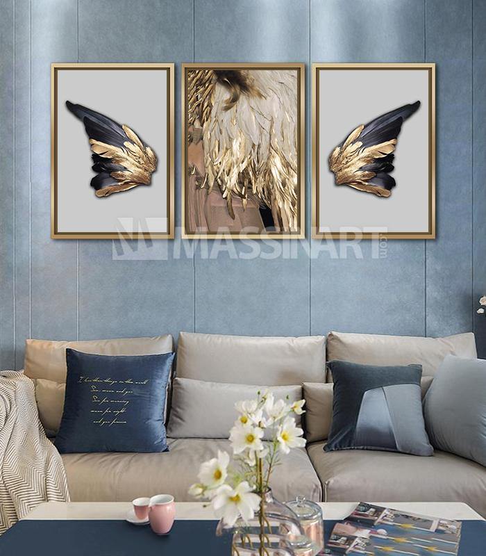 Ailes d'ange dorées - Caisse Américaine - Massinart.ma  décoration murale au Maroc